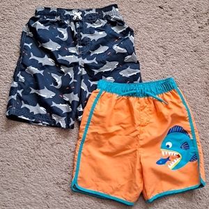 2 Pairs Toddler Boys Swim Trunks 4T